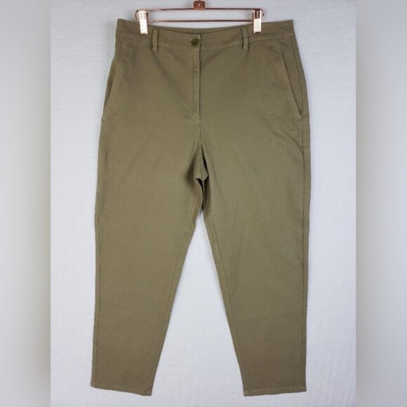 EILEEN FISHER Pants Organic Cotton/Hemp Tapered Ankle Length size 12 Stretch - Picture 2 of 13
